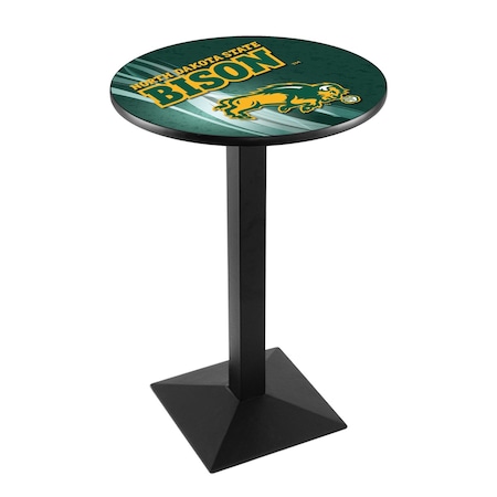 Holland Bar Stool Co 36" Blk Wrinkle North Dakota State Pub Table, 28" dia. Top L217B3628NDakSt-G-D2